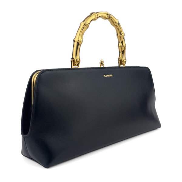 Jil Sanders Jil Sander Borsa Goji piccola in metallo con manico superiore in pelle nera