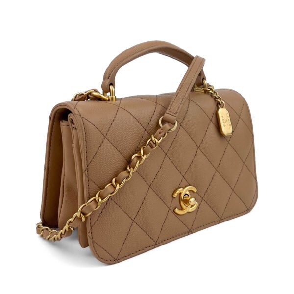 Chanel Borsa Chanel Caviar Quilted Mini Top Handle Flap