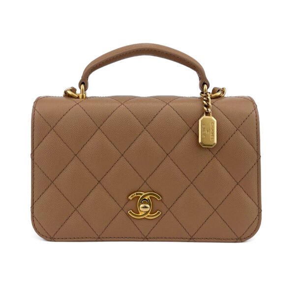 Chanel Borsa Chanel Caviar Quilted Mini Top Handle Flap