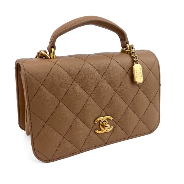 Chanel Borsa Chanel Caviar Quilted Mini Top Handle Flap