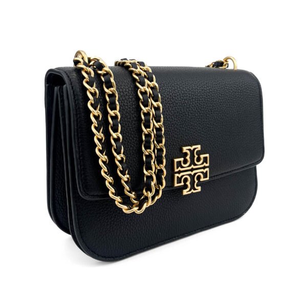 Tory Burch Pochette con logo in metallo Tory Burch Miller in pelle nera