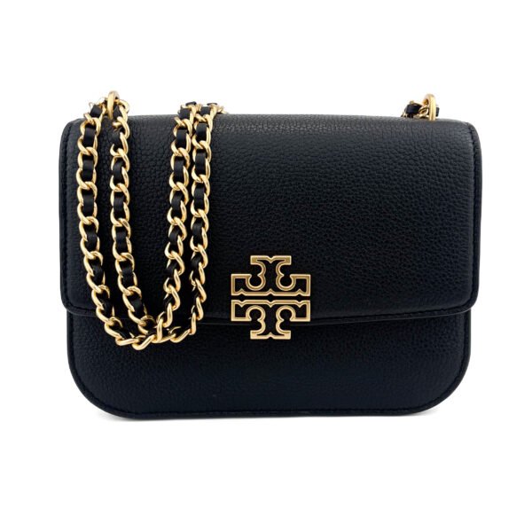 Tory Burch Pochette con logo in metallo Tory Burch Miller in pelle nera