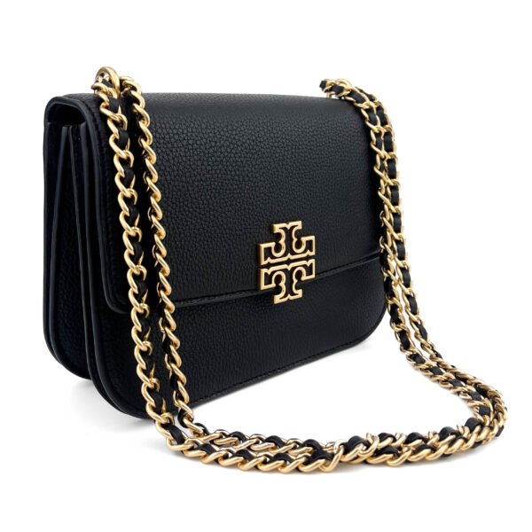 Tory Burch Pochette con logo in metallo Tory Burch Miller in pelle nera