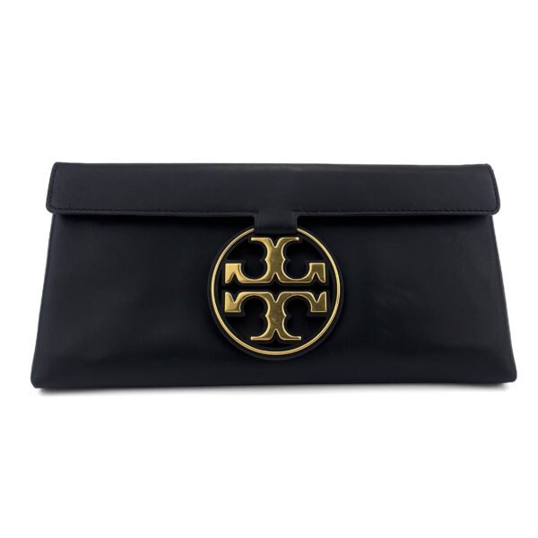 Tory Burch Pochette con logo in metallo Tory Burch Miller - Classica nera con dettaglio del logo iconico