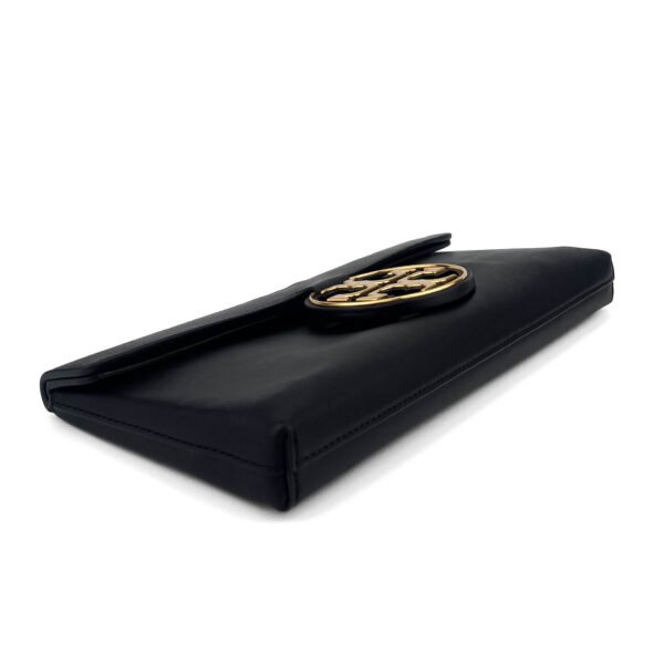 Tory Burch Pochette con logo in metallo Tory Burch Miller - Classica nera con dettaglio del logo iconico