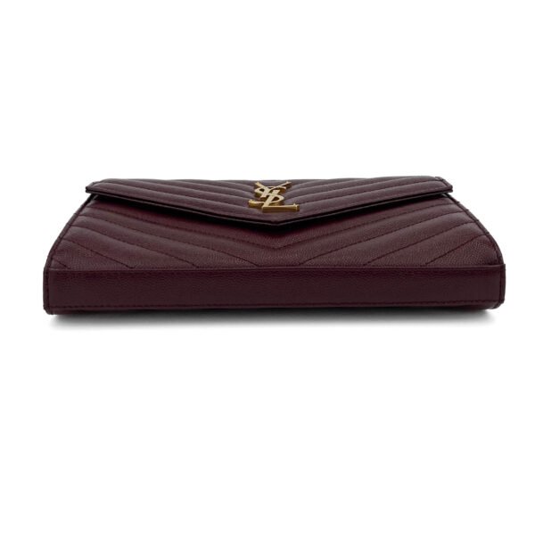 Saint Laurent (Yves Saint Laurent) Marsupio a catena YSL Classic Cassandre - Iconica pelle Grain de Poudre in ricco borgogna