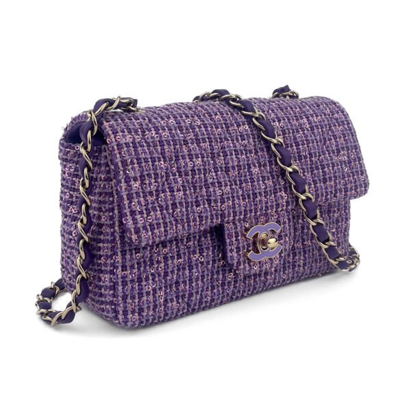 Chanel Borsa Chanel con patta classica piccola in tweed