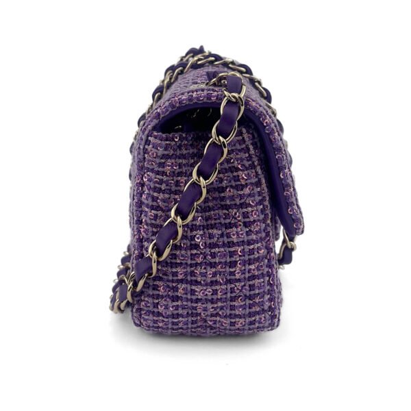 Chanel Borsa Chanel con patta classica piccola in tweed