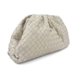 Bottega Veneta Pochette Bottega Veneta The Pouch in pelle bianca