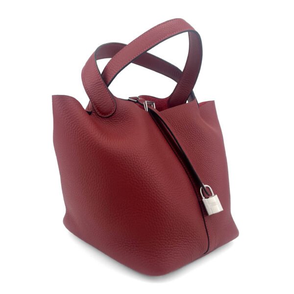 Hermès Borsa Hermès Picotin 22 in pelle Rouge H Clemence con finiture Palladium