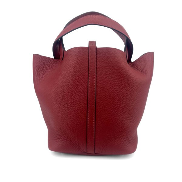 Hermès Borsa Hermès Picotin 22 in pelle Rouge H Clemence con finiture Palladium