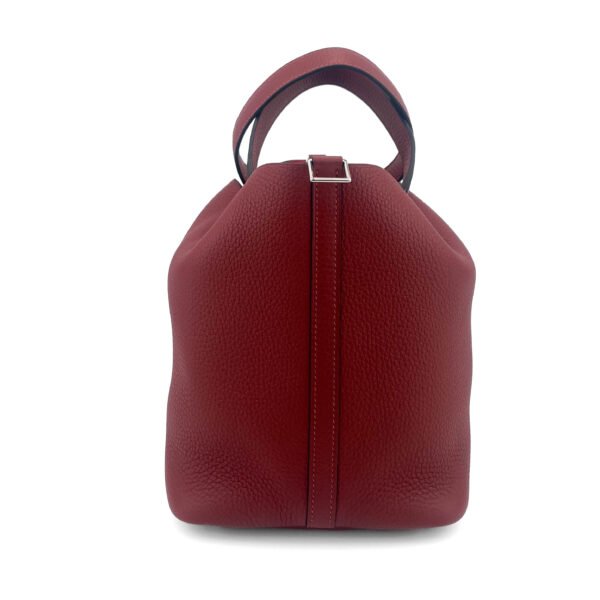 Hermès Borsa Hermès Picotin 22 in pelle Rouge H Clemence con finiture Palladium