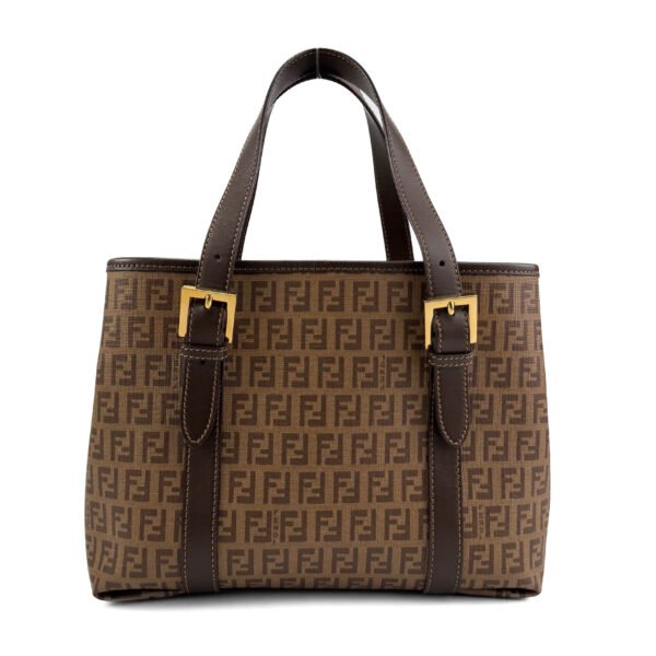 Fendi Borsa shopping Fendi Runaway in tela monogramma FF