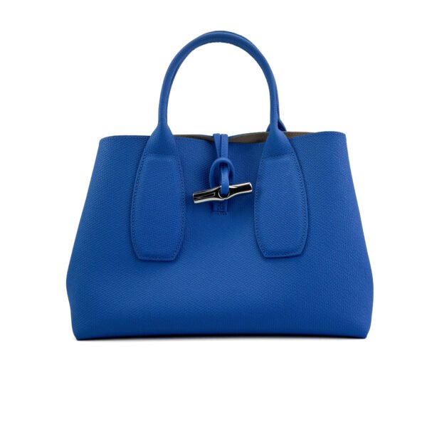 Longchamp Borsa Longchamp Roseau con manico superiore in pelle blu vibrante