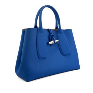 Longchamp Borsa Longchamp Roseau con manico superiore in pelle blu vibrante