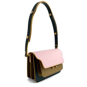 Mini Trunk Bag di Marni in pelle multicolore con finiture dorate.