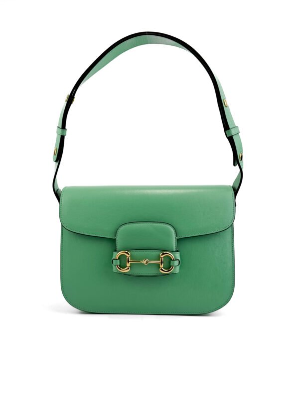 Gucci Borsa a tracolla Gucci Horsebit 1955 in pelle verde vibrante