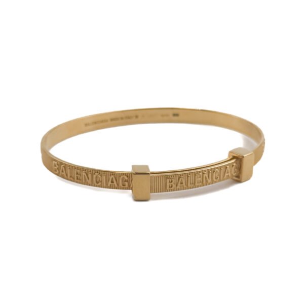 Balenciaga Balenciaga Bracciale Logo Hoop Argento (Colore Oro)