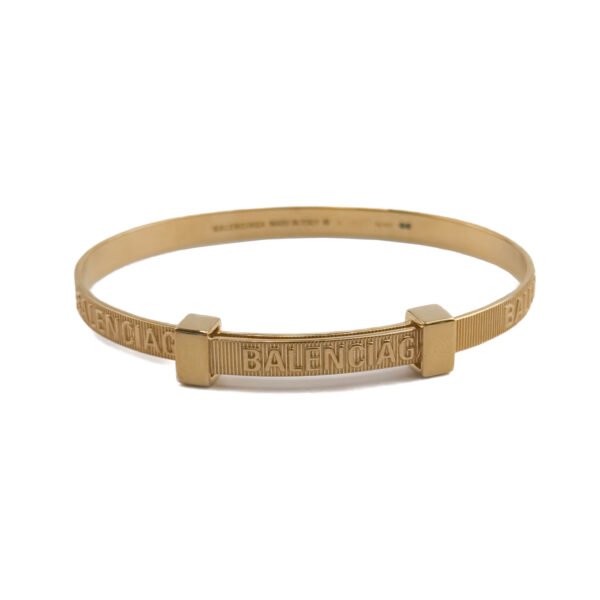 Balenciaga Balenciaga Bracciale Logo Hoop Argento (Colore Oro)