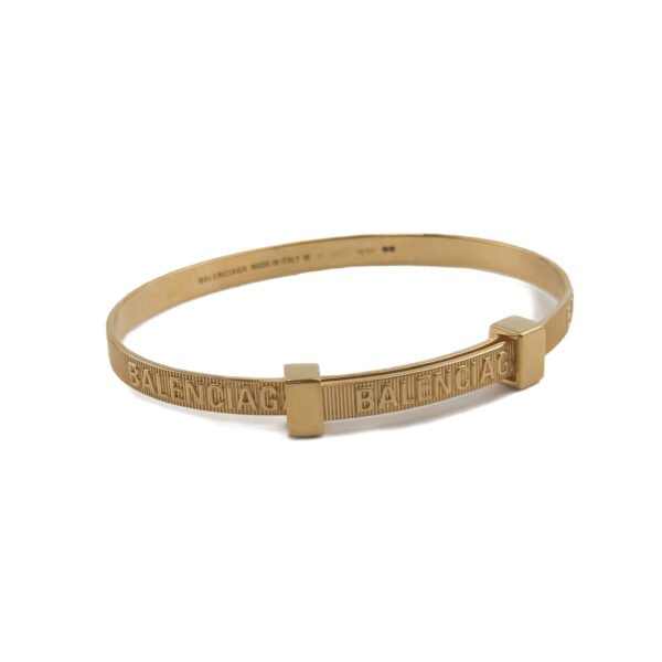 Balenciaga Balenciaga Bracciale Logo Hoop Argento (Colore Oro)