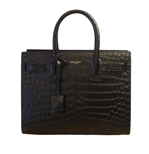 Saint Laurent (Yves Saint Laurent) Sac de Jour in Pelle Effetto Coccodrillo Nera