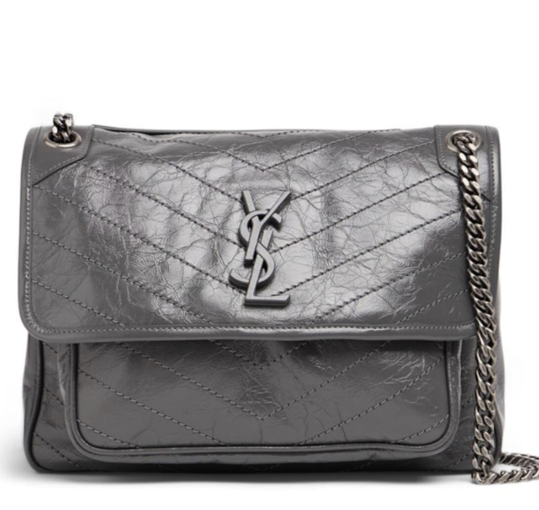 Saint Laurent (Yves Saint Laurent) YSL Niki Grande Pelle Vintage GRAY